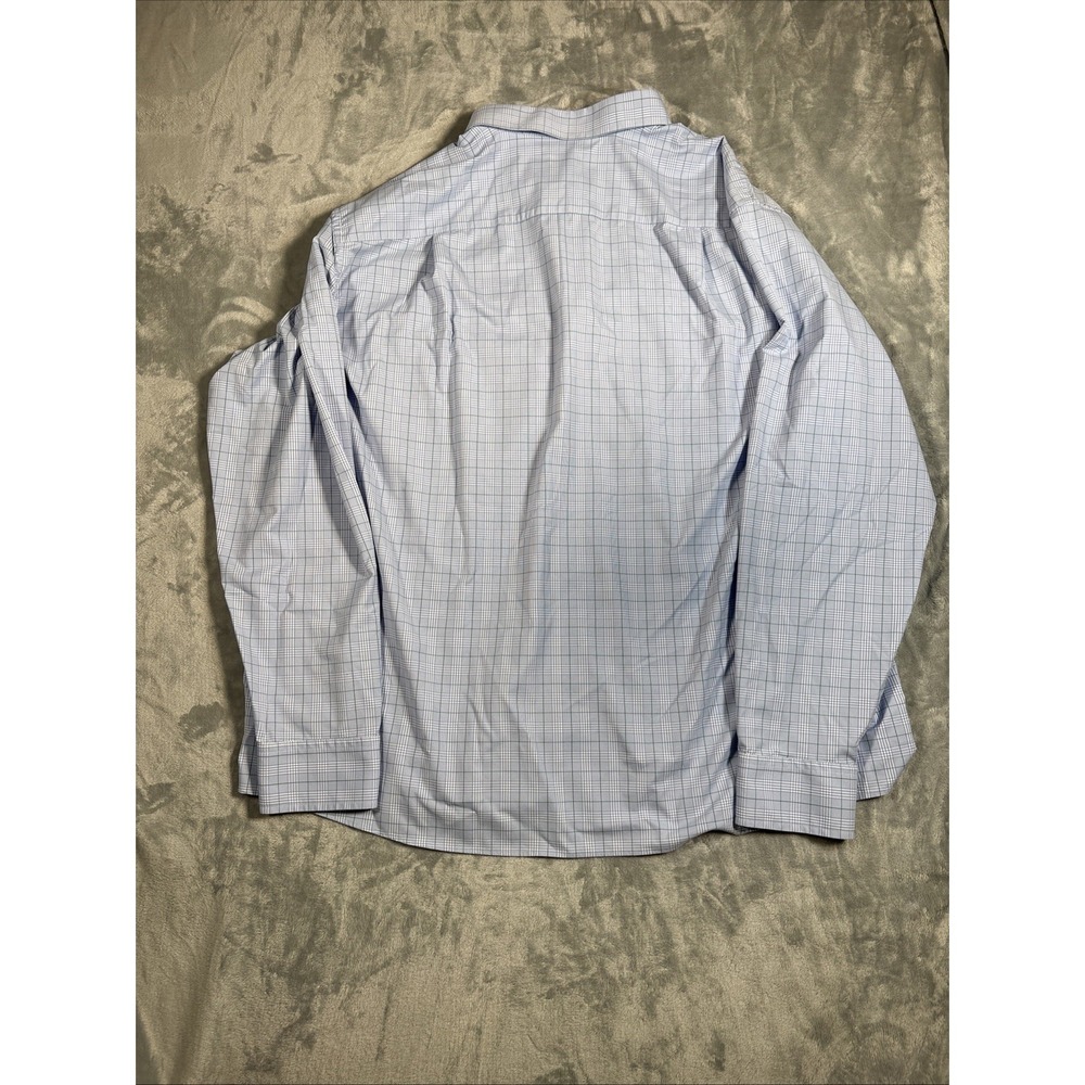 UNTUCKit Shirt Mens 3XLT Tall Blue Green Performance Fit By DXL Stretch - Picture 7 of 8